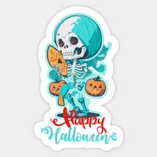 Funny Halloween Skeleton Sticker